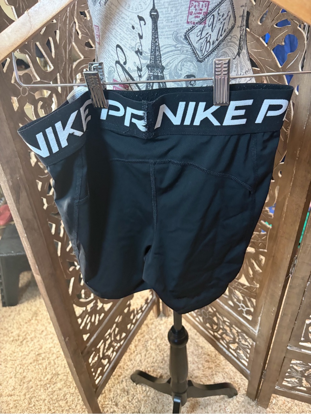 Nike Pro Black Womens Athletic Compression Shorts - Picture 3 of 5
